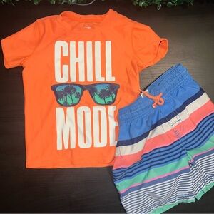 Oshkosh two-piece trunks and rash guard swimwear boys 3T